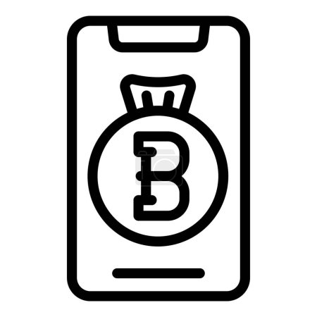 Bitcoin wallet icon outline vector. Digital bank. Crypto trading mobile app