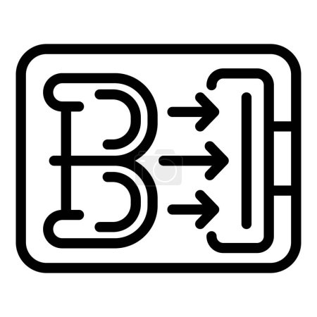 Bitcoin exchange icon outline vector. Electronic online wallet. Crypto monetary investment
