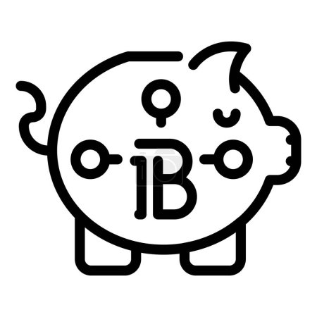 Illustration for Bitcoin savings icon outline vector. Digital capital fund. Crypto monetary market - Royalty Free Image