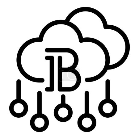 Bitcoin investment icon outline vector. Cryptocurrency storage. Cloud computing system