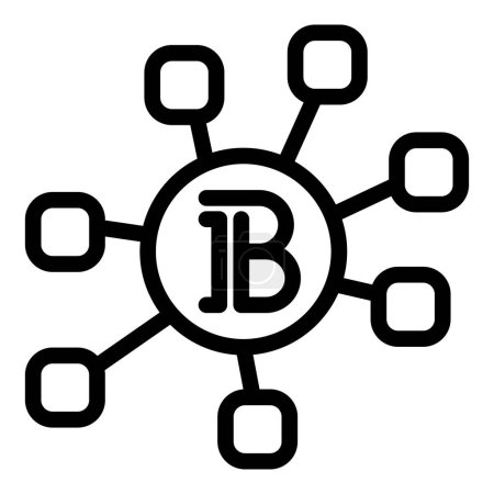 Bitcoin currency icon outline vector. Digital transaction. Blockchain online system