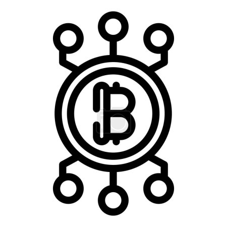 Bitcoin monetary icon outline vector. Investment platform. Trading cryptocurrency coins