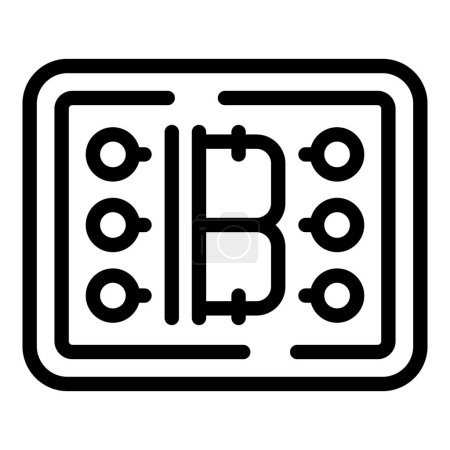 Bitcoin token icon outline vector. Blockchain decentralized network. Exchanging crypto transaction