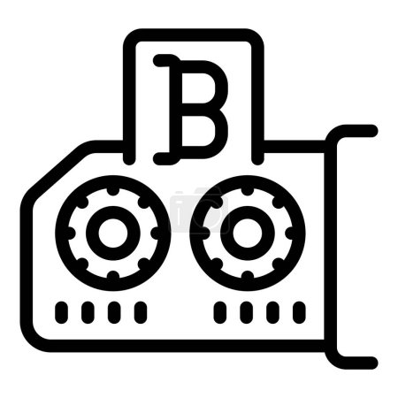Blockchain currency icon outline vector. Virtual crypto technology. Bitcoin exchange token