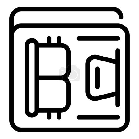 Illustration for Crypto token wallet icon outline vector. Bitcoin monetary capital. Exchange digital money - Royalty Free Image