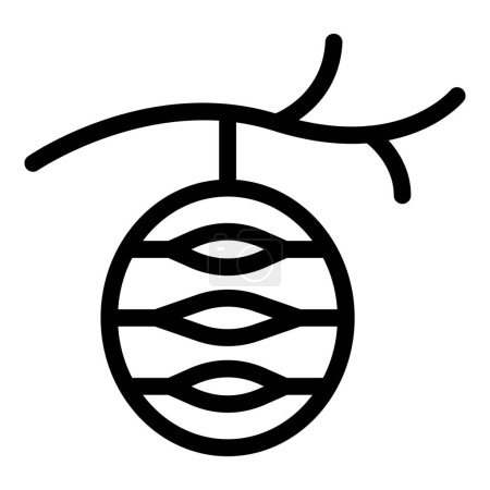Ilustración de Cocoon icono contorno vector. Crecimiento de la mariposa. Proceso de metamorfosis de larvas - Imagen libre de derechos