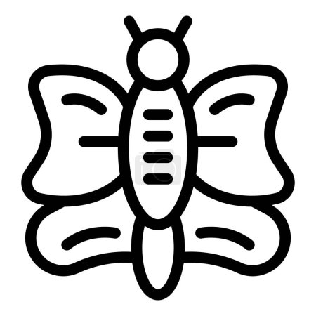 Schmetterlingsmetamorphose-Symbolumrissvektor. Kokon-Zyklus-Leben. Stadium des Insektenkokons