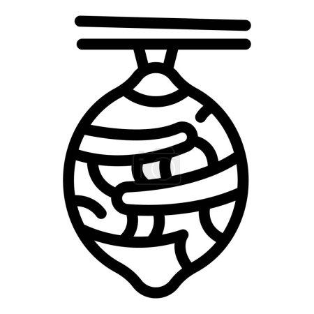 Silk cocoon icon outline vector. Insect cocooning stage. Metamorphosis larva process