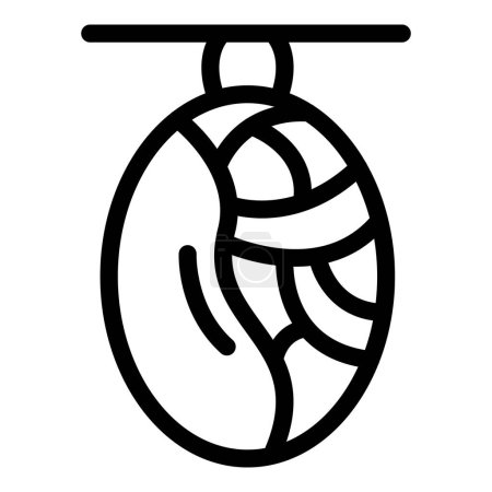 Cocooning phase icon outline vector. Caterpillar insect cycle life. Butterfly maturation stage