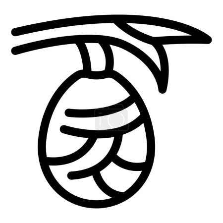 Cocooning Eier Symbol Umrissvektor. Insektenschutzhülle. Larvenwachstum