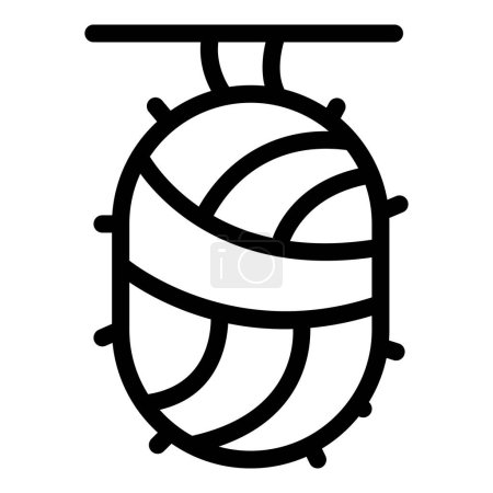 Cocoon Lifecycle Icon Outline Vektor. Biologische Larvenreifung. Caterpillar chrysalis biologischer Prozess