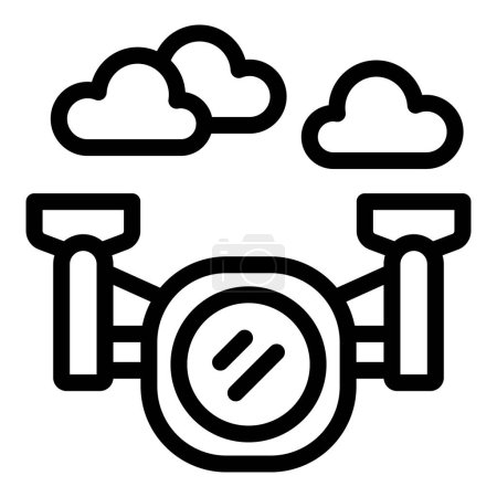 Drone camera icon outline vector. Wireless footage cam. Modern motion shooting gadget
