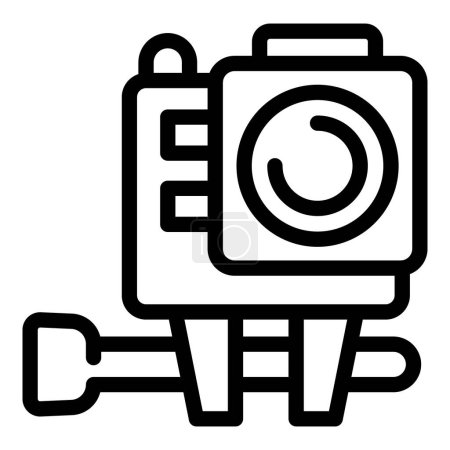 Illustration for Extreme sports camera icon outline vector. Adventure footage record cam. Motion capture instrument - Royalty Free Image