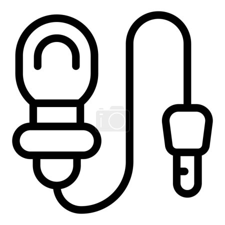 Illustration for Lapel mic icon outline vector. Interview tiny speaker. Broadcasting recording device - Royalty Free Image