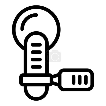 Illustration for Collar lapel mic icon outline vector. Broadcast microphone. Blogging sound connection - Royalty Free Image