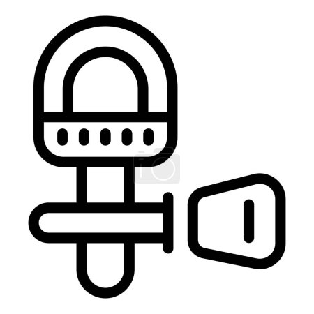 Illustration for Conversation lapel mic icon outline vector. Interview tiny microphone. Broadcasting collar lavalier - Royalty Free Image