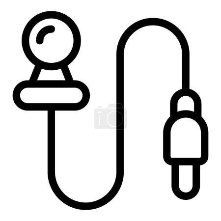 Illustration for Body mic icon outline vector. Clip on microphone. Broadcasting connection tiny tool - Royalty Free Image