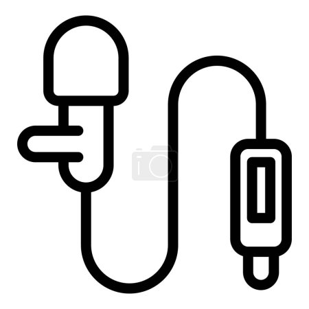 Illustration for Discreet audio device icon outline vector. Broadcast lavalier mic. Clothing clipping microphone - Royalty Free Image