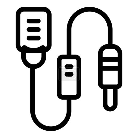 Illustration for Speaker lavalier microphone icon outline vector. Public speaking mic. Recording sound device - Royalty Free Image