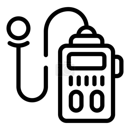 Illustration for Portable lavalier mic icon outline vector. Clothing neck microphone. Blogging sound recorder tool - Royalty Free Image
