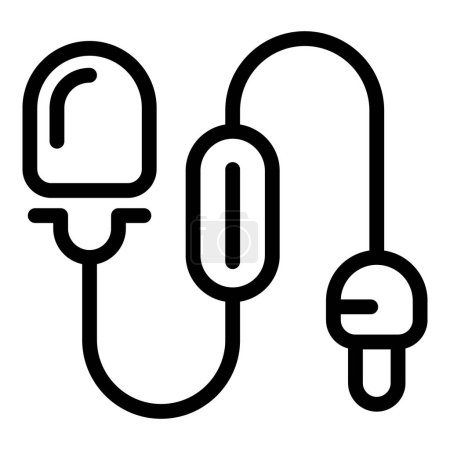 Illustration for Small wired microphone icon outline vector. Blogging equipment. Tiny recording mic system - Royalty Free Image