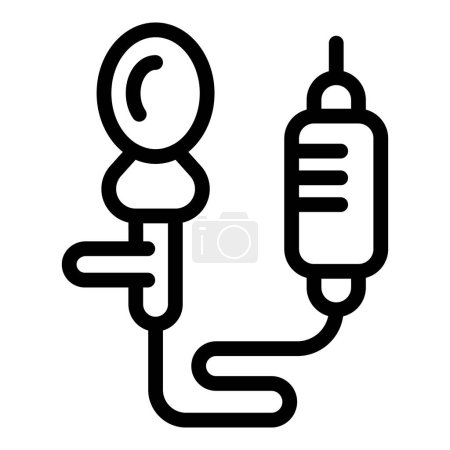 Illustration for Lavalier pocket microphone icon outline vector. Tiny clipping clothing mic. Interview audio device - Royalty Free Image