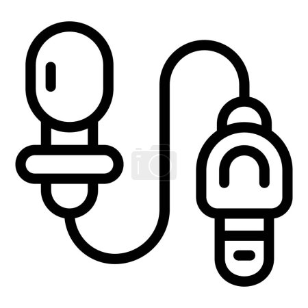 Illustration for Modern lapel microphone icon outline vector. Collar interview blogging mic. Actor sound recording device - Royalty Free Image