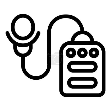 Illustration for Headset lapel microphone icon outline vector. Lavalier collar mic. Public speaking tool - Royalty Free Image