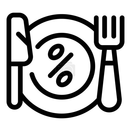 Illustration for Diet food icon outline vector. Balanced nutrition. Fitness eating regimen - Royalty Free Image