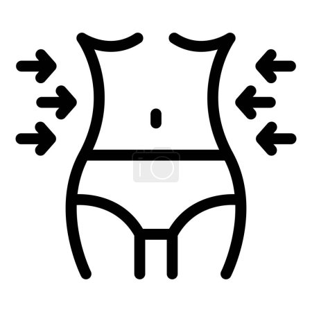 Illustration for Skinny belly icon outline vector. Sport body shape. Fitness healthy lifestyle - Royalty Free Image