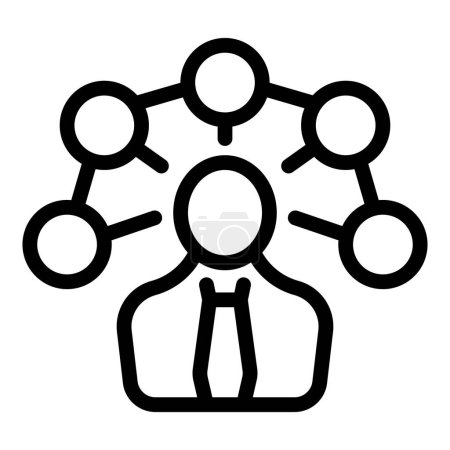 Manager skills development icon outline vector. Career effective knowledge improvement. Professional qualification progress