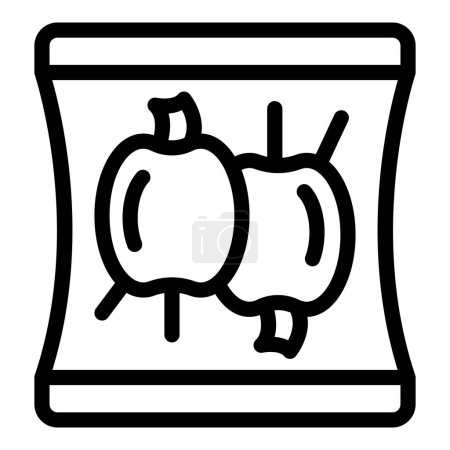Illustration for Food hermetic bag icon outline vector. Vacuum sealed pack. Hermetically closed sack - Royalty Free Image