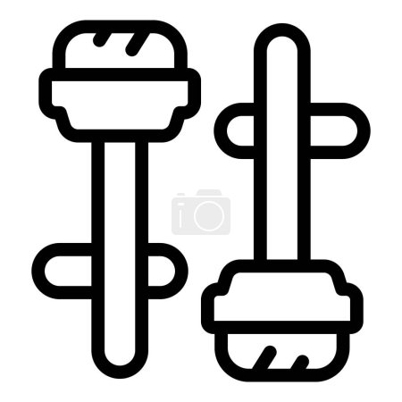 Illustration for Shirt cufflinks icon outline vector. Attire fastening accessory. Fashion clothing buttons - Royalty Free Image