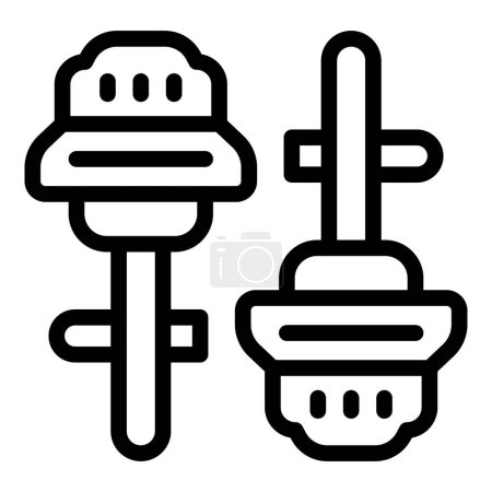 Illustration for Cufflinks pair icon outline vector. Luxury jewelry. Shirt sleeves fasting details - Royalty Free Image