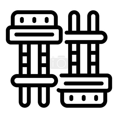 Illustration for Cuff fasteners icon outline vector. Button classic cufflinks. Business style accessories - Royalty Free Image