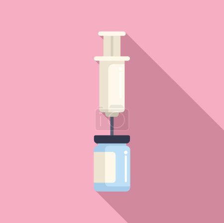Syringe drug injection icon flat vector. Dose vaccination. Health protection