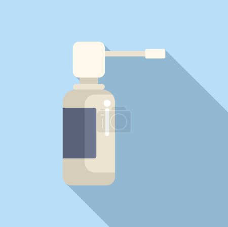 Spray bottle icon flat vector. Dosage vitamin immune. Bacterium germ shot