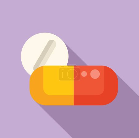 Illustration for Healthy patient drugs icon flat vector. Medical hospitalization. Center condition - Royalty Free Image