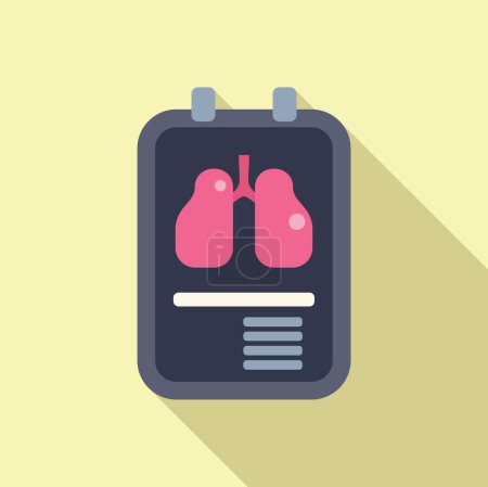 Hospitalization with lungs problem icon flat vector. Healthy patient. Medical insurance