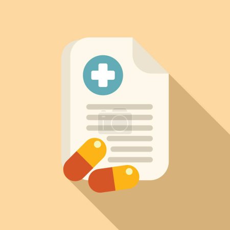 Drugs patient recommendation icon flat vector. Medical hospitalization. Well being