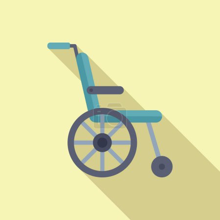 Téléchargez les illustrations : Icône fauteuil roulant hôpital vecteur plat. Meilleure assurance patient. Installation clinique - en licence libre de droit