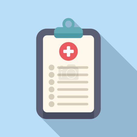 Medical clipboard icon flat vector. Well provider. Patient nursing state well