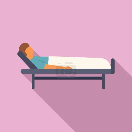 Illustration for Bed nurse patient icon flat vector. Center condition. Clinical room treatment - Royalty Free Image