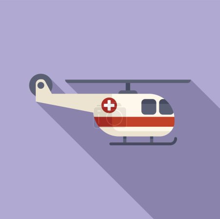 Ambulance emergency helicopter icon flat vector. Care clinic center. Well being patient