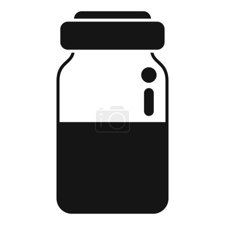 Icono de botella de inyección vector simple. Prescripción médica. Lugar de instalación del paciente