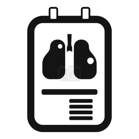 Hospitalisation avec problème pulmonaire icône vecteur simple. Patient sain. Assurance maladie