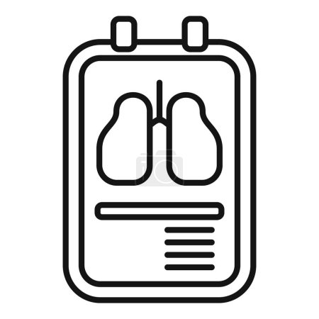 Téléchargez les illustrations : Hospitalisation avec problème pulmonaire icône aperçu vecteur. Patient sain. Assurance maladie - en licence libre de droit