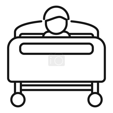 Patient hospitalization bed icon outline vector. Treatment room. Hospital building