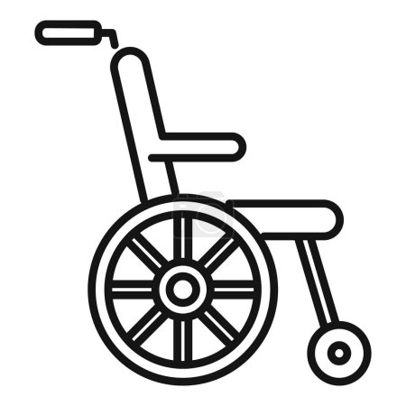 Hôpital icône fauteuil roulant contour vecteur. Meilleure assurance patient. Installation clinique