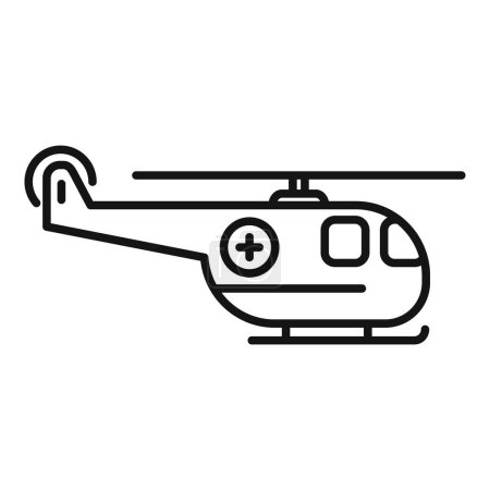 Icono de helicóptero de emergencia ambulancia contorno vector. Centro de atención clínica. Bueno, siendo paciente
